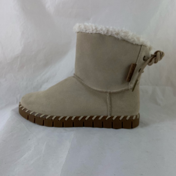 New Womens MUK LUKS Flexi Hoboken Tan Suede Memory Foam Ankle Boots Sz 7 WPL6134 - Picture 2 of 10
